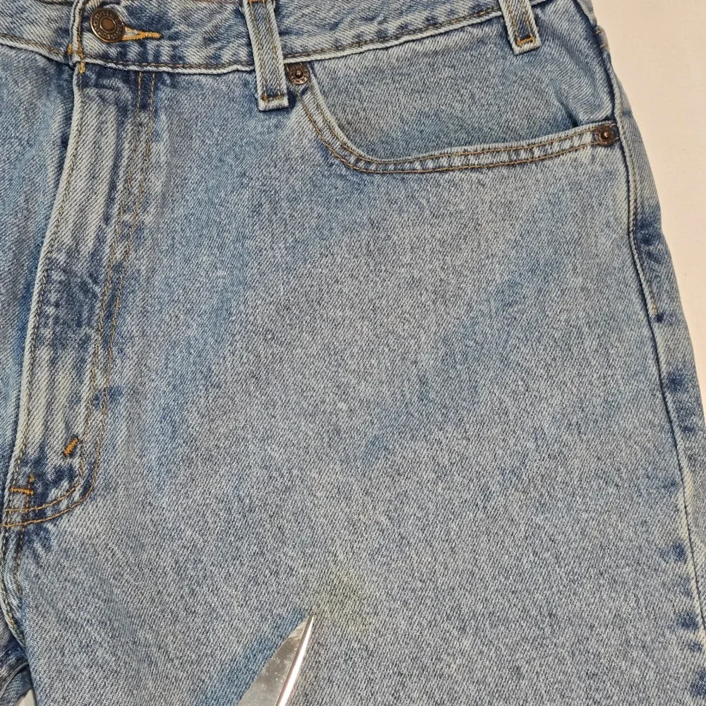 Levi Strauss Signature Mens Relaxed Fit Jeans Light Wash Blue Denim 38x30